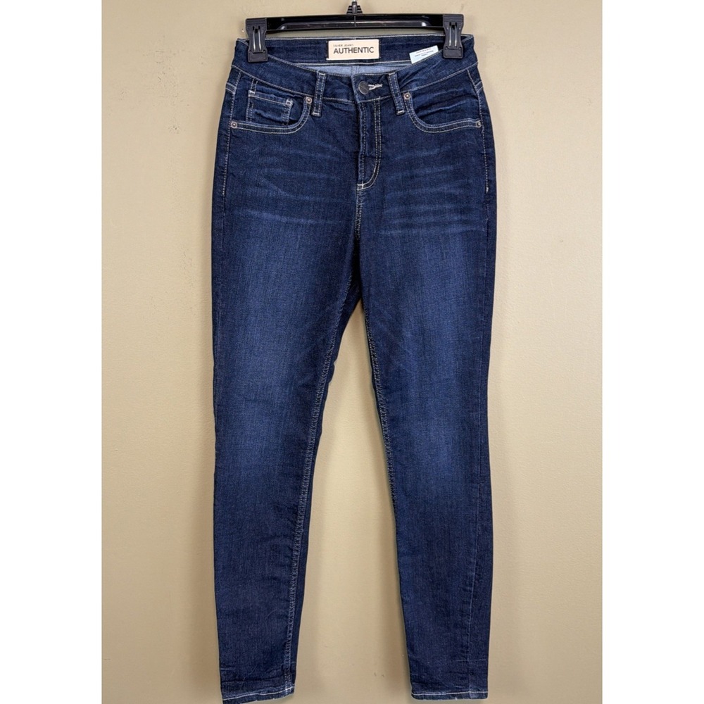 Silver Jeans Authentic The Curvy Mid Skinny SZ 6/L29  Dark Wash
